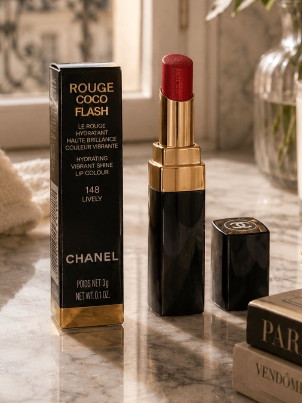 CHANEL Rouge Coco Flash Lipstick 148 Lively Hydrating Shine NIB